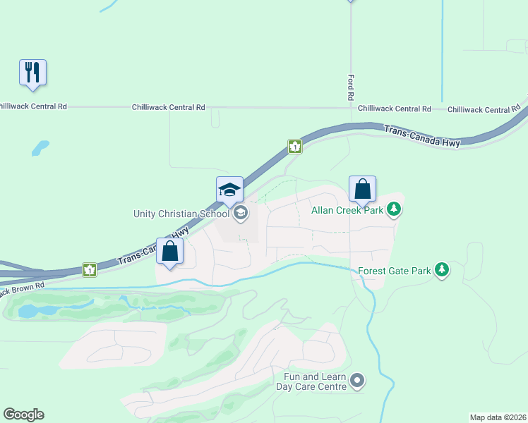 map of restaurants, bars, coffee shops, grocery stores, and more near 51017 Sophie Crescent in Chilliwack