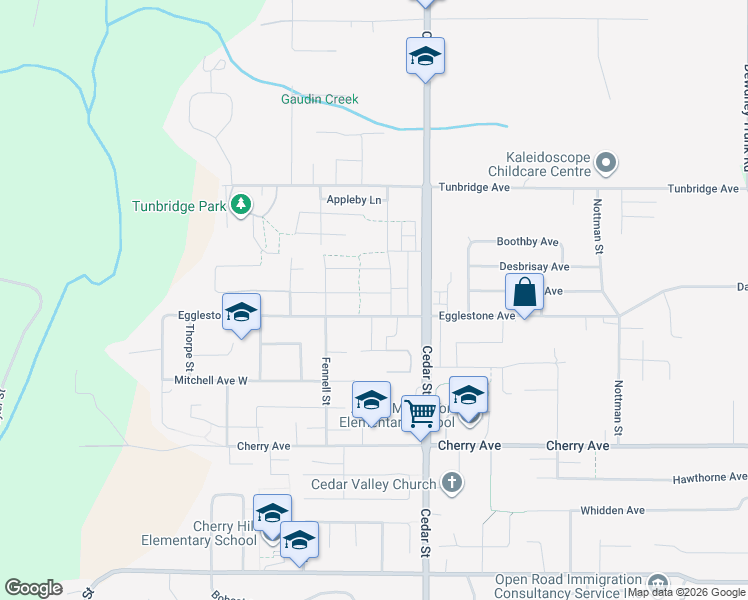 map of restaurants, bars, coffee shops, grocery stores, and more near 32738 Carter Avenue in Mission