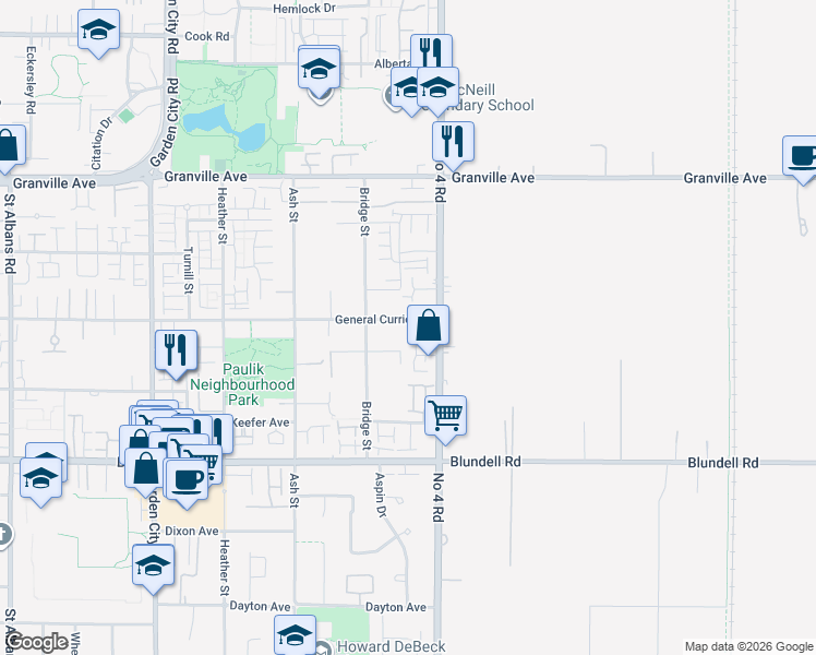 map of restaurants, bars, coffee shops, grocery stores, and more near in Richmond