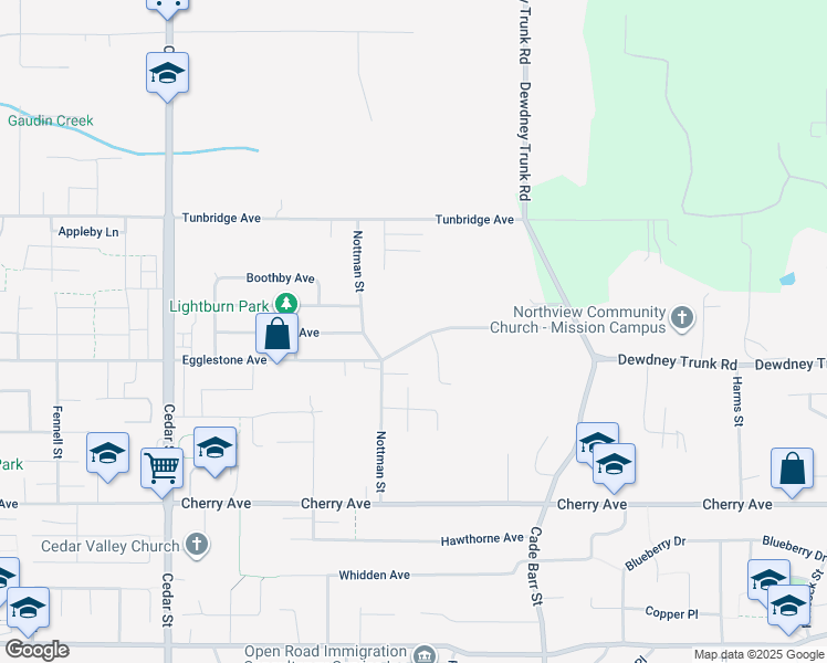 map of restaurants, bars, coffee shops, grocery stores, and more near 33147 Dalke Avenue in Mission