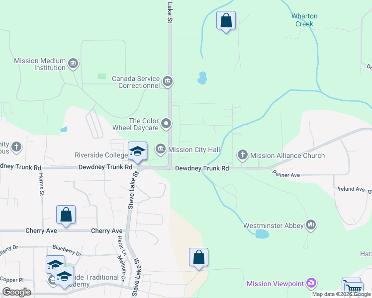 map of restaurants, bars, coffee shops, grocery stores, and more near 8648 Cleven Drive in Mission