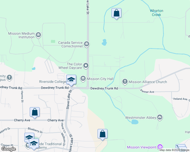 map of restaurants, bars, coffee shops, grocery stores, and more near 8648 Cleven Drive in Mission