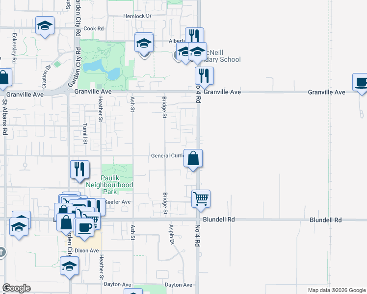 map of restaurants, bars, coffee shops, grocery stores, and more near in Richmond