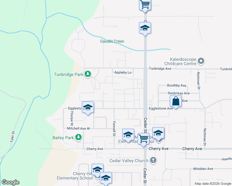 map of restaurants, bars, coffee shops, grocery stores, and more near 32651 Cunningham Avenue in Mission