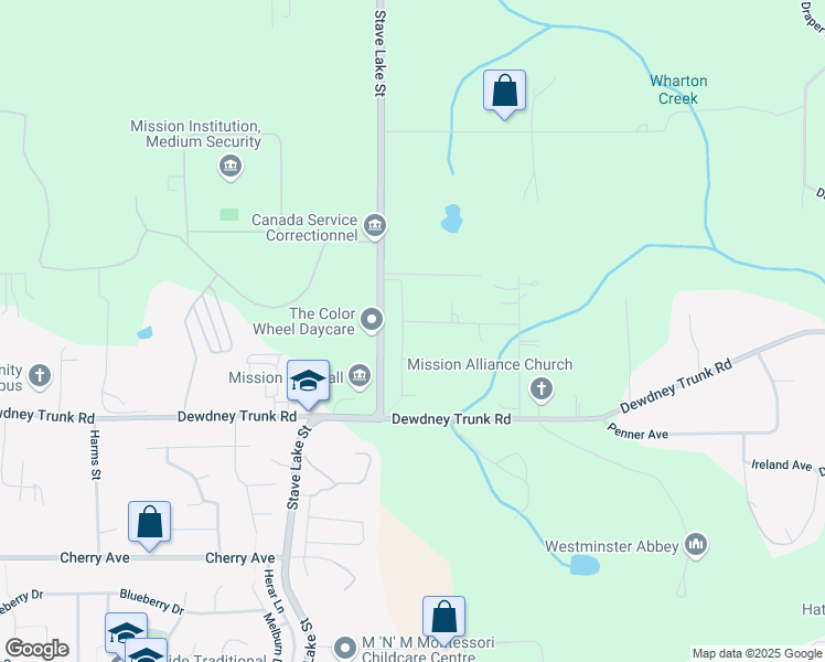 map of restaurants, bars, coffee shops, grocery stores, and more near 8726 Cleven Drive in Mission