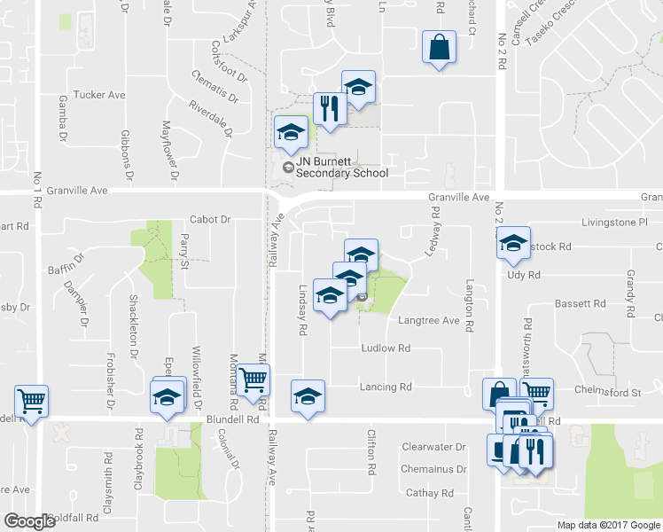 map of restaurants, bars, coffee shops, grocery stores, and more near 7111 Lynnwood Drive in Richmond