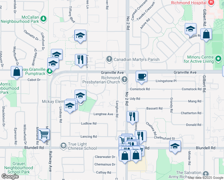 map of restaurants, bars, coffee shops, grocery stores, and more near 5791 Laurelwood Court in Richmond