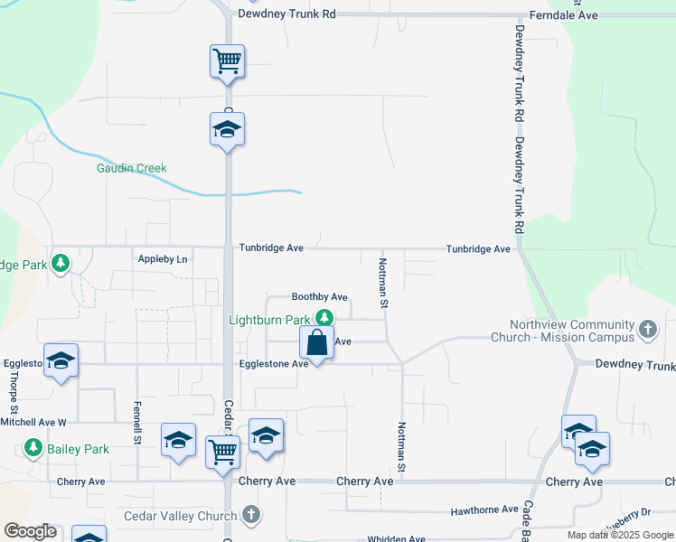 map of restaurants, bars, coffee shops, grocery stores, and more near 32970 Tunbridge Avenue in Mission