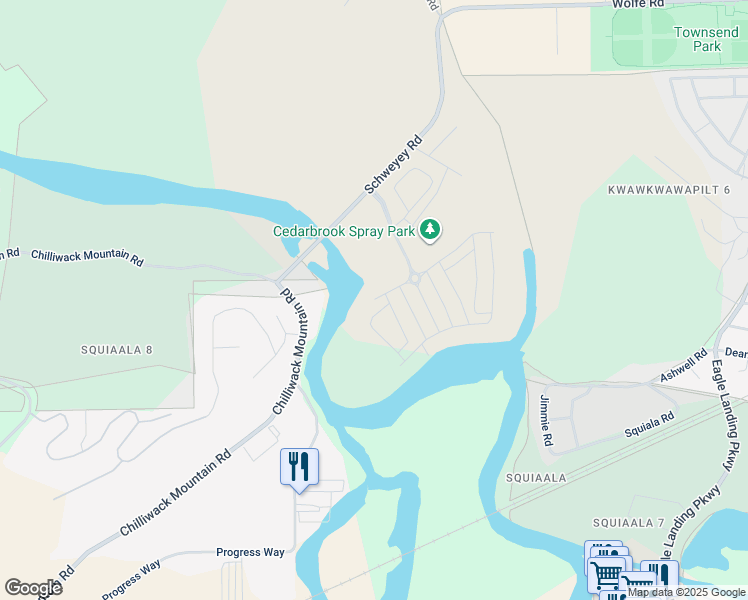 map of restaurants, bars, coffee shops, grocery stores, and more near 44714 Willowstream Road in Fraser Valley