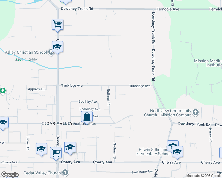 map of restaurants, bars, coffee shops, grocery stores, and more near 8784 Nottman Street in Mission
