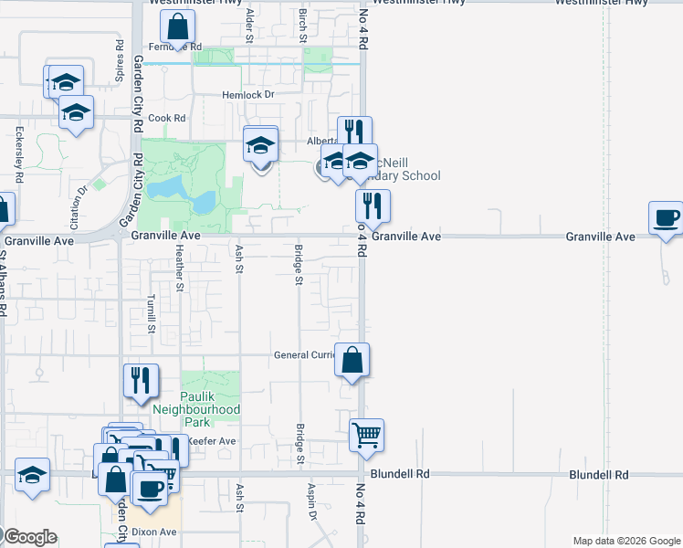 map of restaurants, bars, coffee shops, grocery stores, and more near 9699 Sills Avenue in Richmond