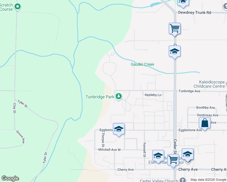 map of restaurants, bars, coffee shops, grocery stores, and more near 32310 Tunbridge Avenue in Mission