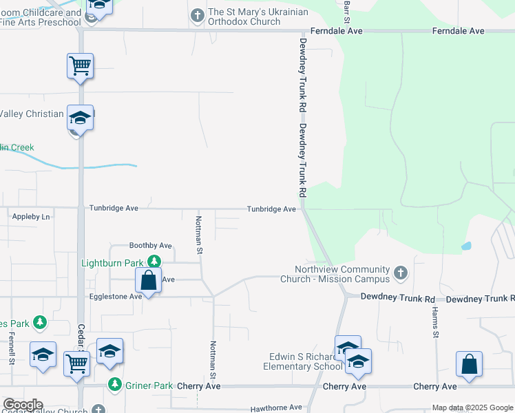 map of restaurants, bars, coffee shops, grocery stores, and more near 33197 Tunbridge Avenue in Mission