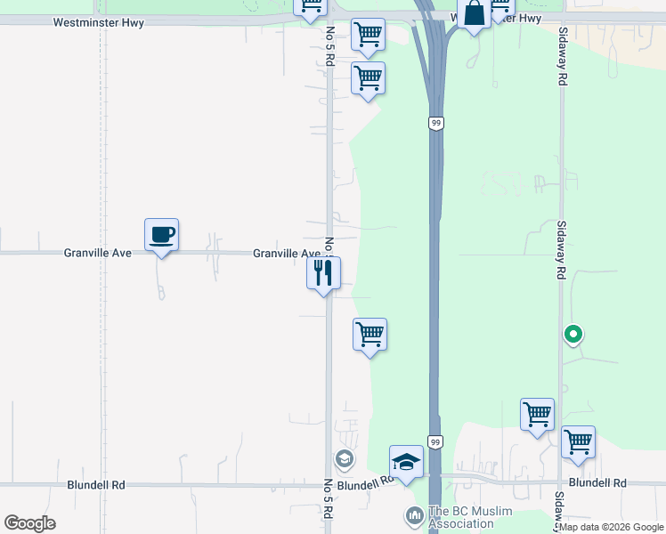 map of restaurants, bars, coffee shops, grocery stores, and more near in Richmond