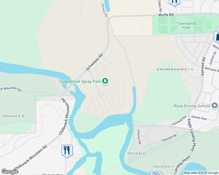 map of restaurants, bars, coffee shops, grocery stores, and more near 45378 Willowstream Road in Fraser Valley