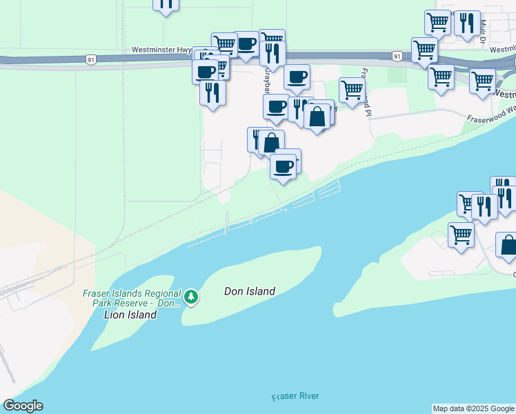 map of restaurants, bars, coffee shops, grocery stores, and more near 6911 Graybar Road in Richmond