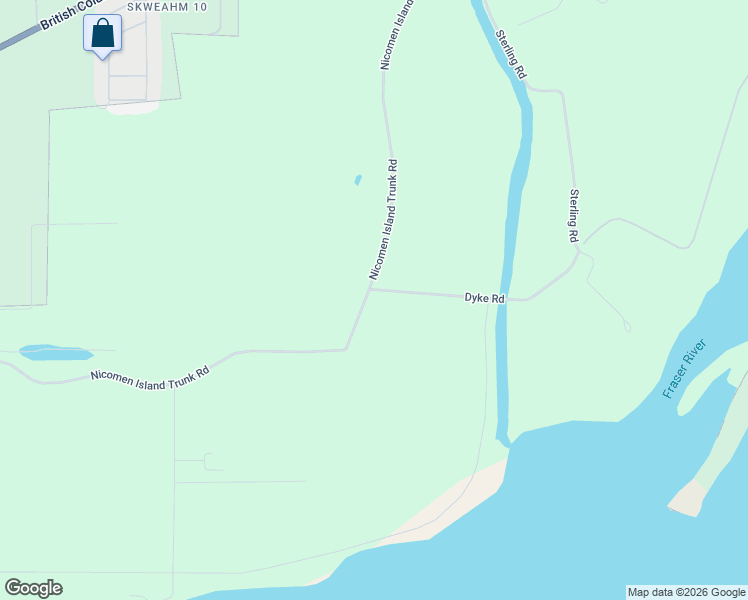 map of restaurants, bars, coffee shops, grocery stores, and more near 41580 Dyke Road in Deroche