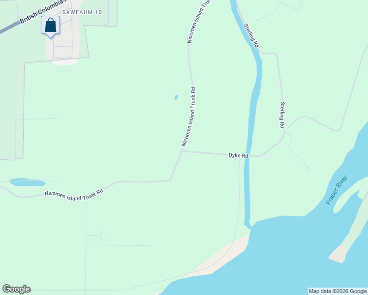 map of restaurants, bars, coffee shops, grocery stores, and more near 41580 Dyke Road in Deroche