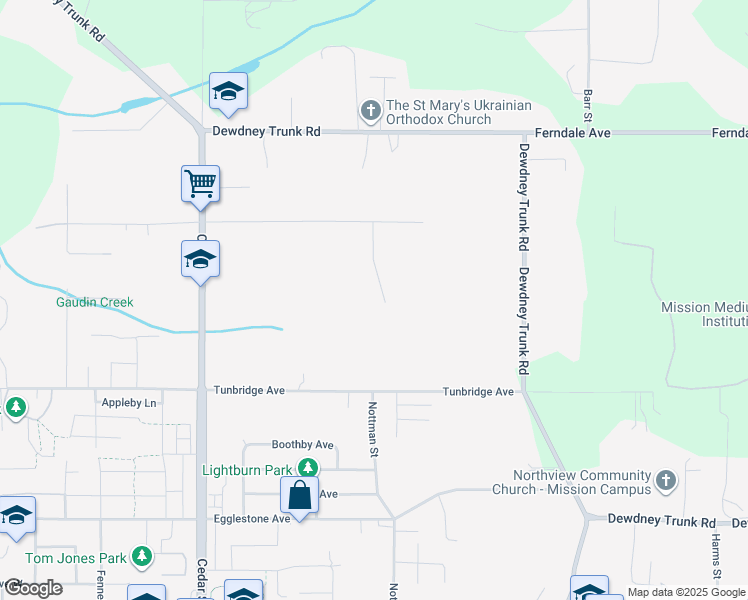 map of restaurants, bars, coffee shops, grocery stores, and more near 8928 Hammond Street in Mission