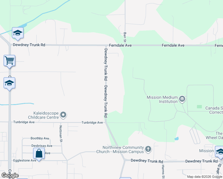 map of restaurants, bars, coffee shops, grocery stores, and more near 8972 Dewdney Trunk Road in Mission