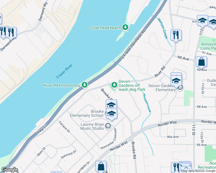 map of restaurants, bars, coffee shops, grocery stores, and more near in Delta