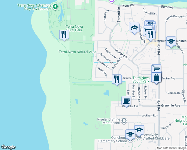 map of restaurants, bars, coffee shops, grocery stores, and more near 3280 Semlin Drive in Richmond