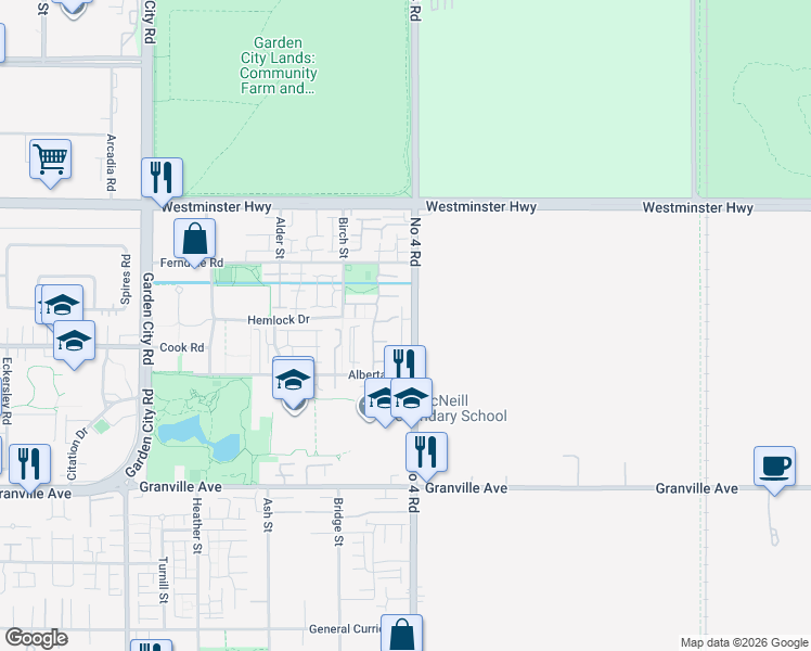 map of restaurants, bars, coffee shops, grocery stores, and more near in Richmond