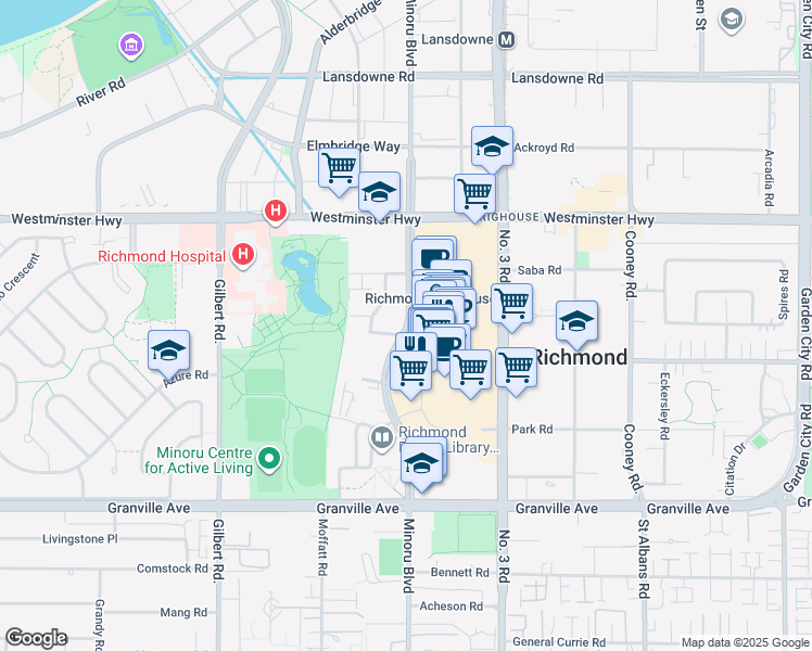 map of restaurants, bars, coffee shops, grocery stores, and more near in Richmond