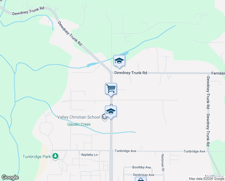 map of restaurants, bars, coffee shops, grocery stores, and more near 9118 Cedar Street in Mission