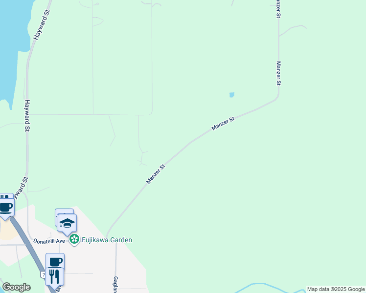 map of restaurants, bars, coffee shops, grocery stores, and more near 9111 Manzer Street in Mission