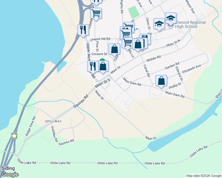 map of restaurants, bars, coffee shops, grocery stores, and more near 10 T. M. Green Square in Deer Lake