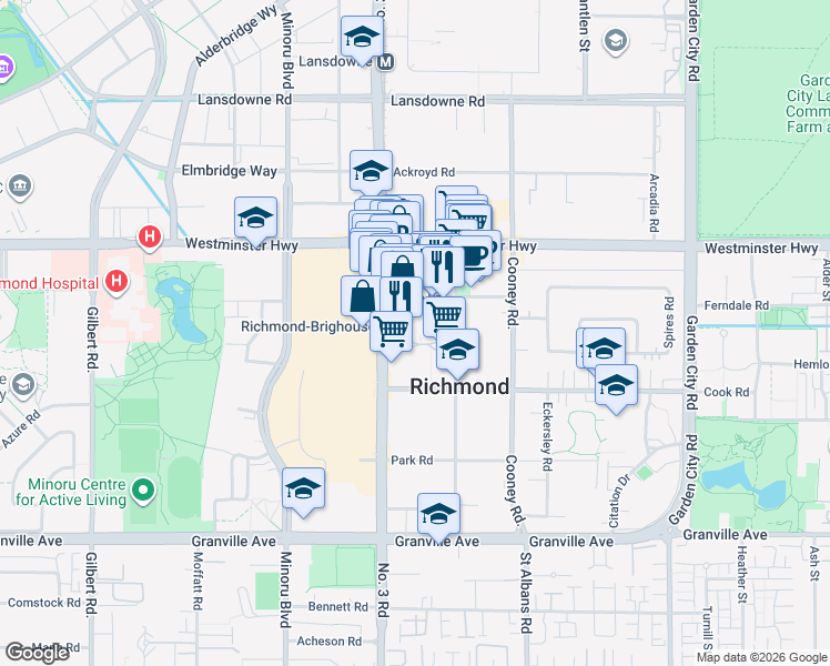 map of restaurants, bars, coffee shops, grocery stores, and more near 8191 Saba Road in Richmond