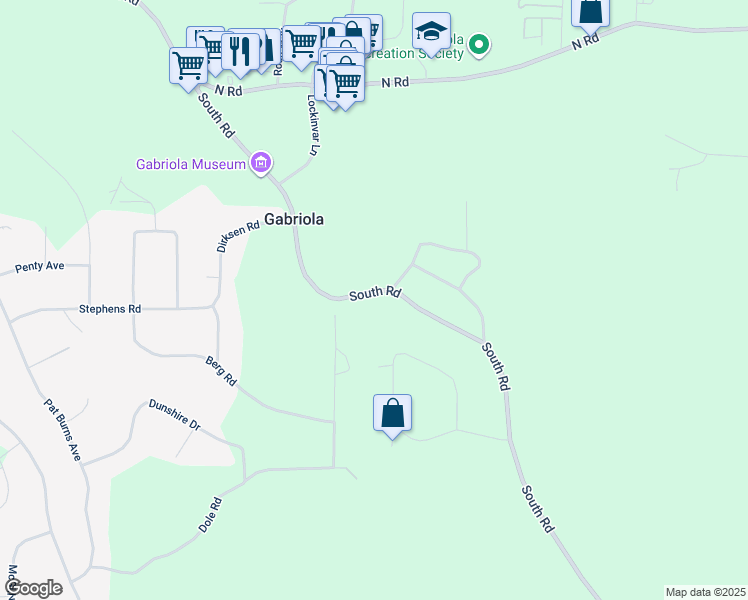 map of restaurants, bars, coffee shops, grocery stores, and more near 562-628 South Road in Gabriola