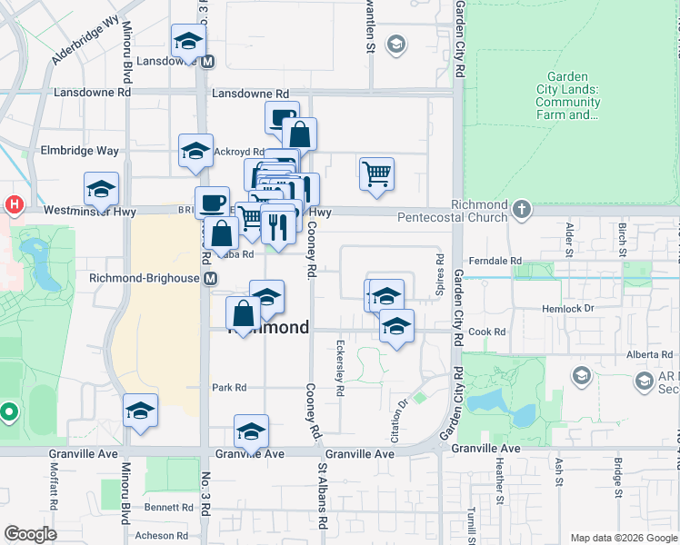 map of restaurants, bars, coffee shops, grocery stores, and more near 8977 Spires Road in Richmond