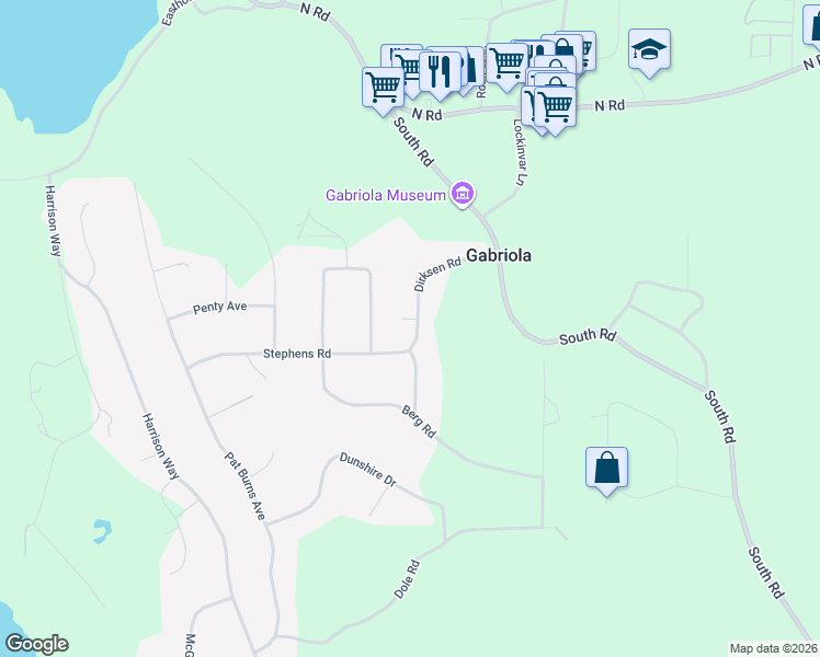 map of restaurants, bars, coffee shops, grocery stores, and more near 960 Dirksen Road in Gabriola