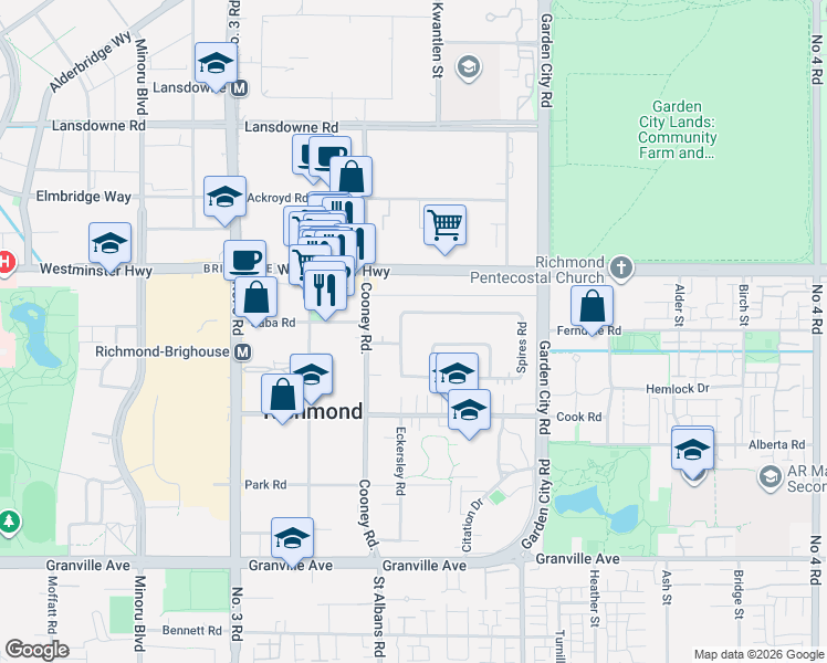 map of restaurants, bars, coffee shops, grocery stores, and more near 8977 Spires Road in Richmond
