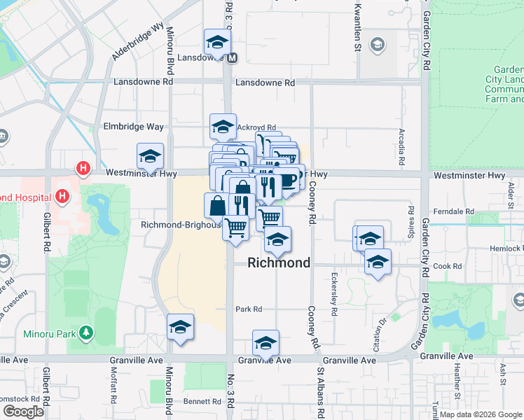 map of restaurants, bars, coffee shops, grocery stores, and more near 8188 Saba Road in Richmond