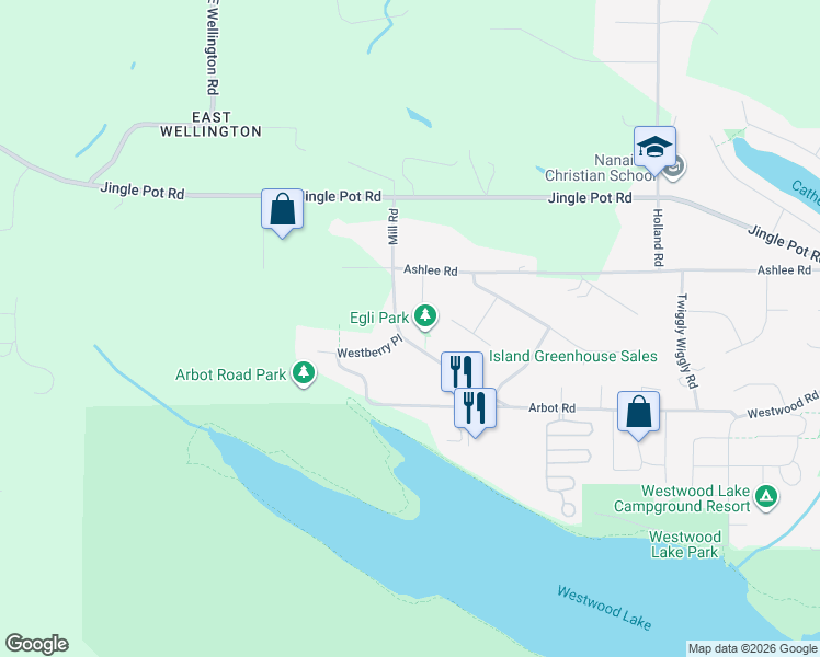 map of restaurants, bars, coffee shops, grocery stores, and more near in Nanaimo
