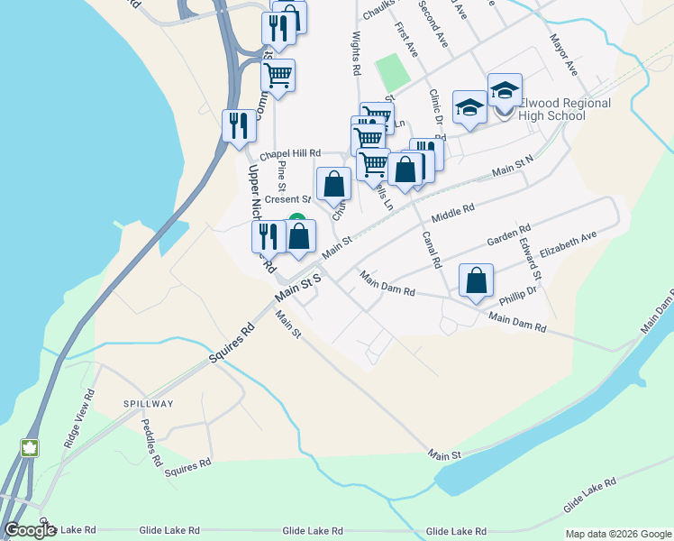 map of restaurants, bars, coffee shops, grocery stores, and more near 10 T. M. Green Square in Deer Lake
