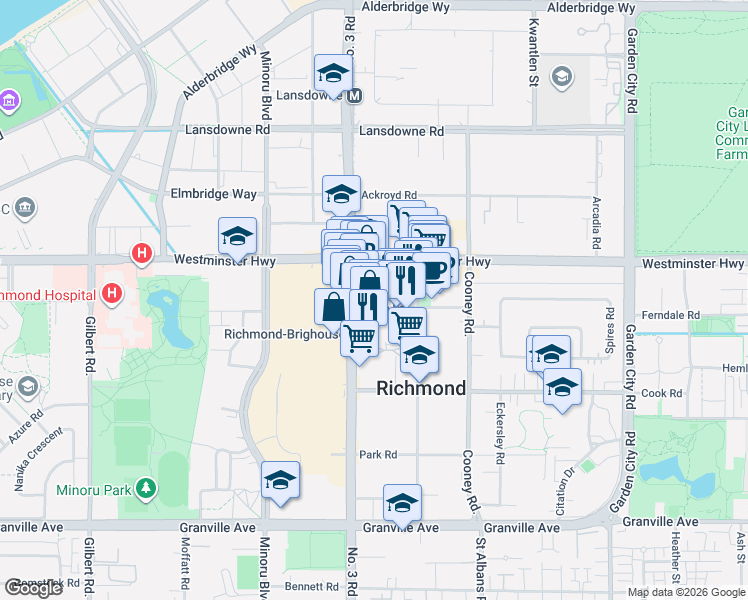 map of restaurants, bars, coffee shops, grocery stores, and more near 8033 Saba Road in Richmond