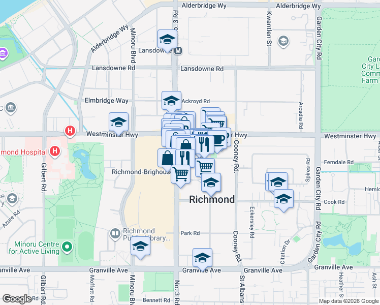 map of restaurants, bars, coffee shops, grocery stores, and more near 8033 Saba Road in Richmond