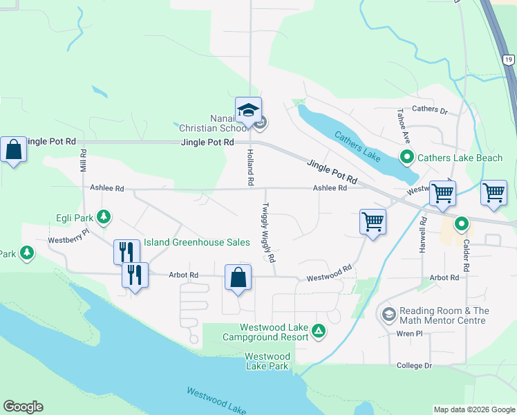 map of restaurants, bars, coffee shops, grocery stores, and more near in Nanaimo