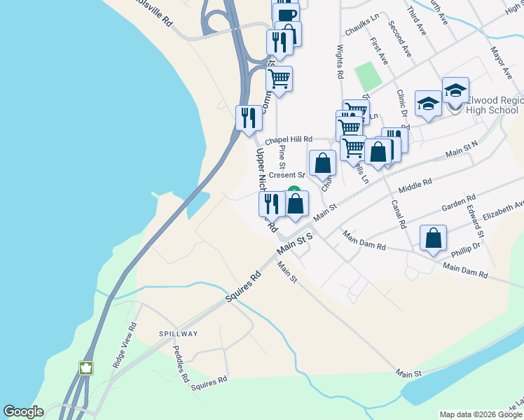 map of restaurants, bars, coffee shops, grocery stores, and more near 17 Upper Nicholsville Road in Deer Lake