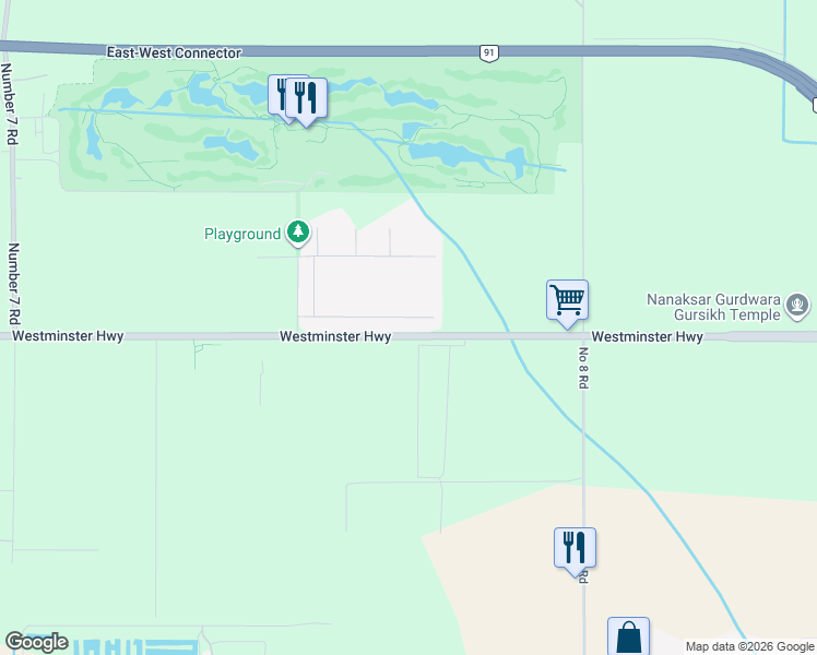 map of restaurants, bars, coffee shops, grocery stores, and more near 17311 Westminster Highway in Richmond