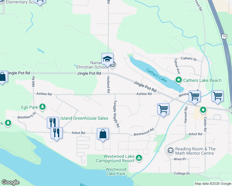 map of restaurants, bars, coffee shops, grocery stores, and more near in Nanaimo