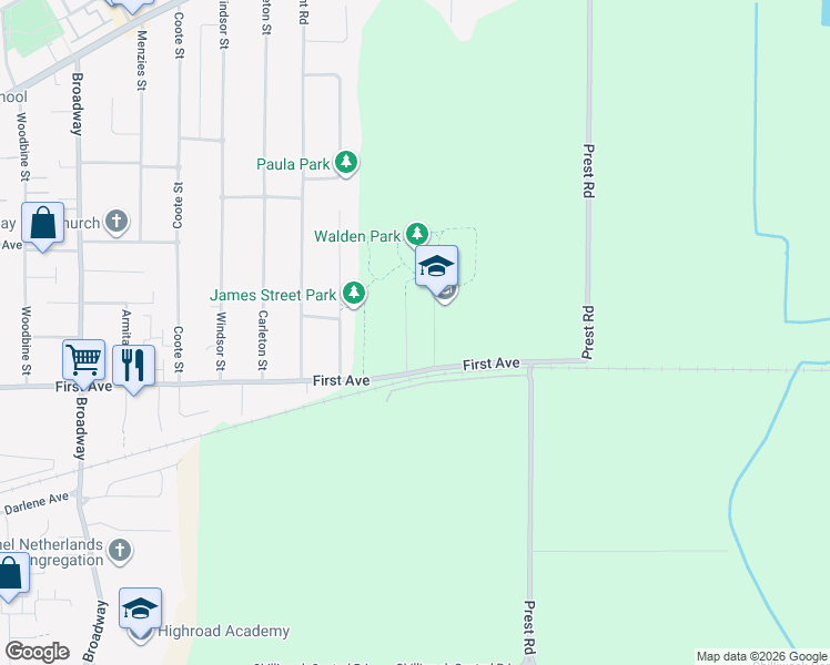 map of restaurants, bars, coffee shops, grocery stores, and more near 47045 First Avenue in Chilliwack