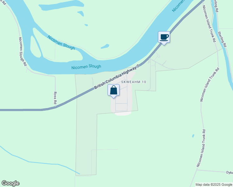 map of restaurants, bars, coffee shops, grocery stores, and more near 41168 Lougheed Highway in Deroche