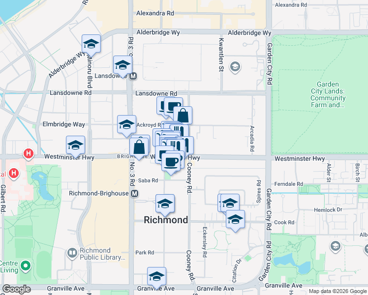 map of restaurants, bars, coffee shops, grocery stores, and more near in Richmond