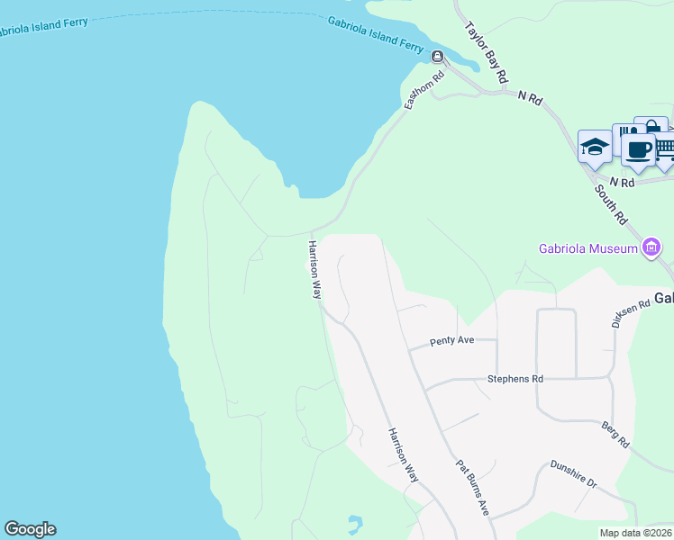 map of restaurants, bars, coffee shops, grocery stores, and more near 861 Sharie Road in Gabriola