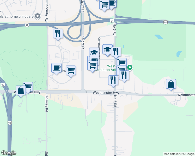 map of restaurants, bars, coffee shops, grocery stores, and more near 13880 Wireless Way in Richmond